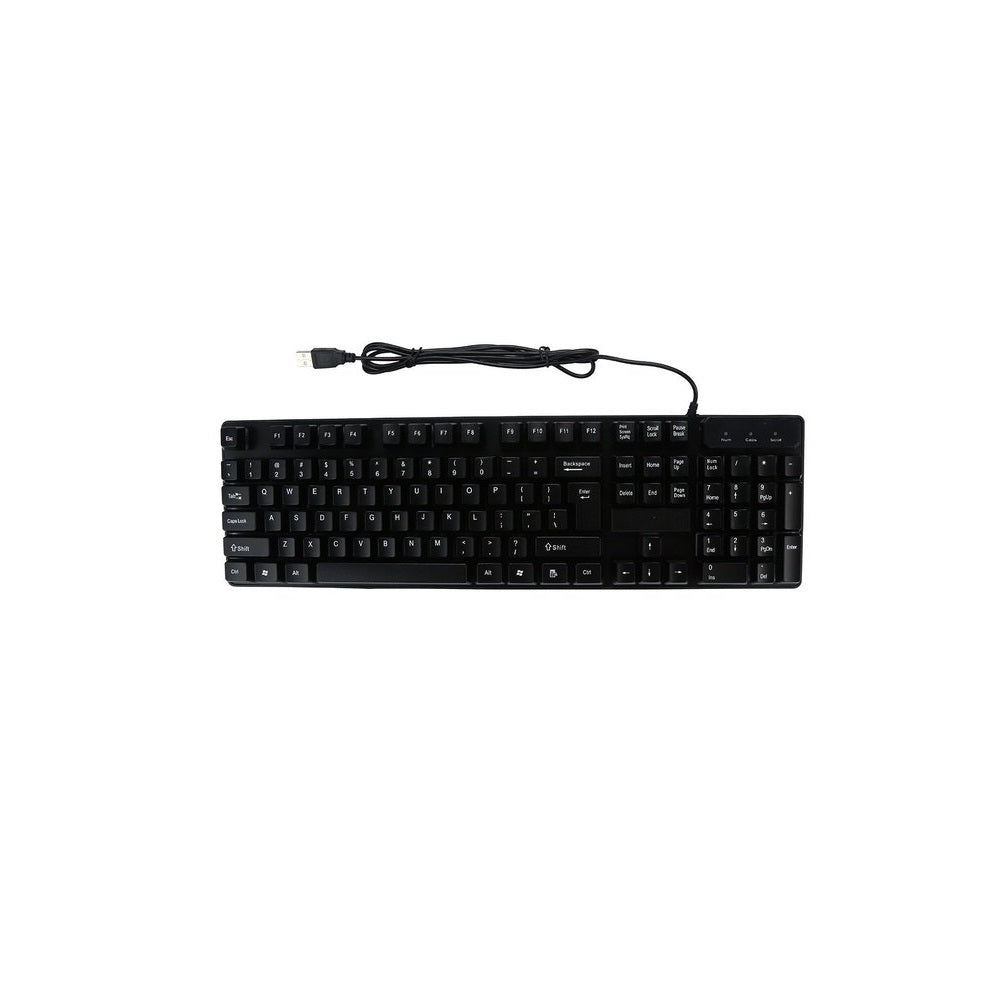 Tastiera USB nera con cavo di collegamento e tasti