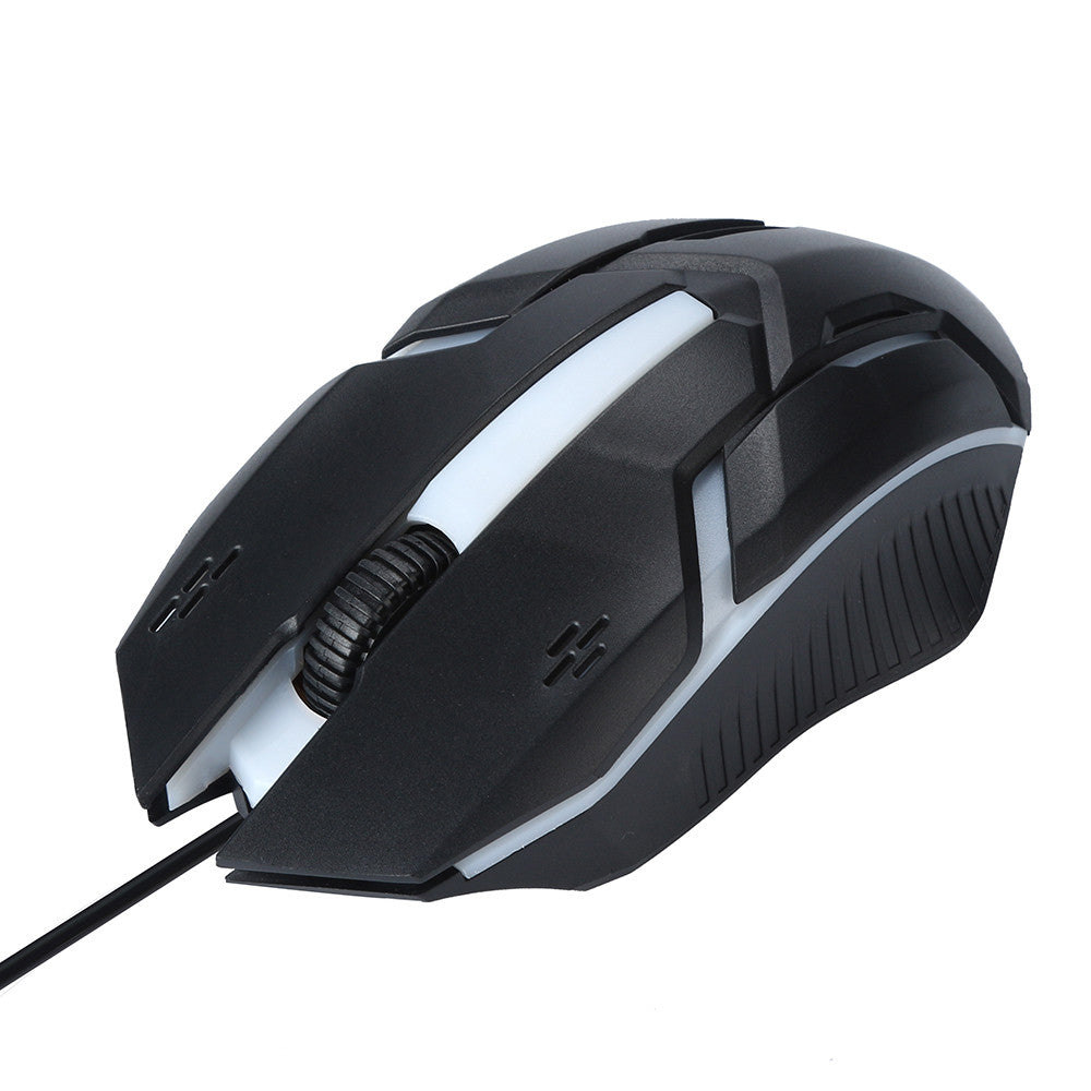 Mouse USB nero con rotellina e bordi testurizzati sul fianco