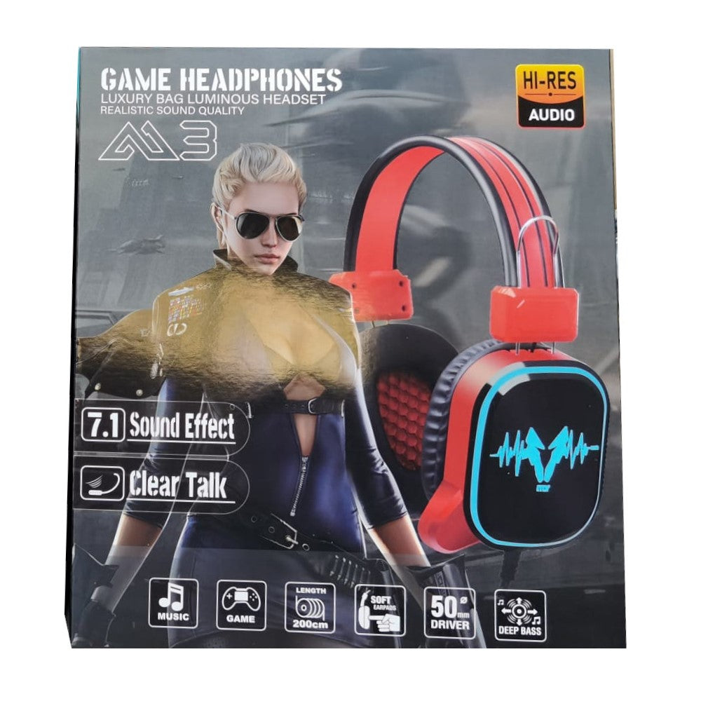 Cuffie gaming rosse con microfono e luci RGB
