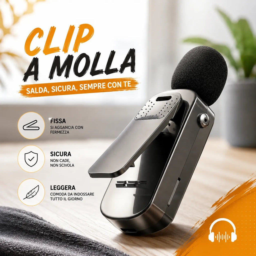Cuffie in ear Microfono Karaoke Clip-On Bluetooth 5.4 con Auricolari Integrati, Riduzione Rumore ENC, Correzione Eco, Supporto Scheda TF, Display LED, per Live Streaming, Registrazione, Gaming e Canto - | Prendilo Subito