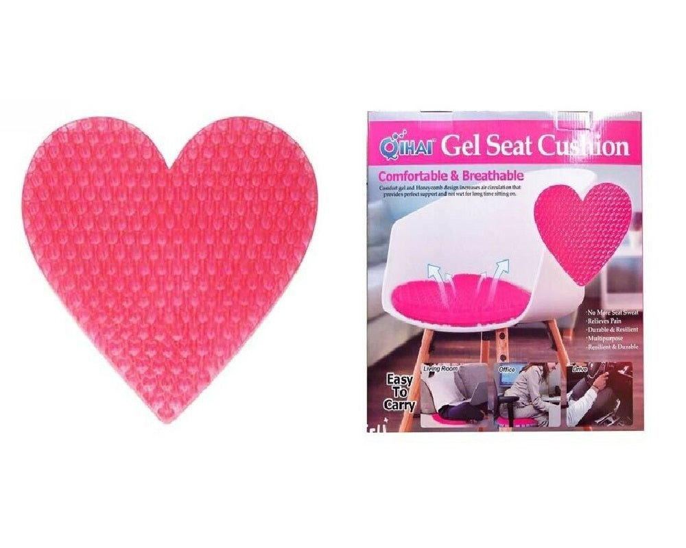 Cuscino gel per sedile a forma di cuore rosa