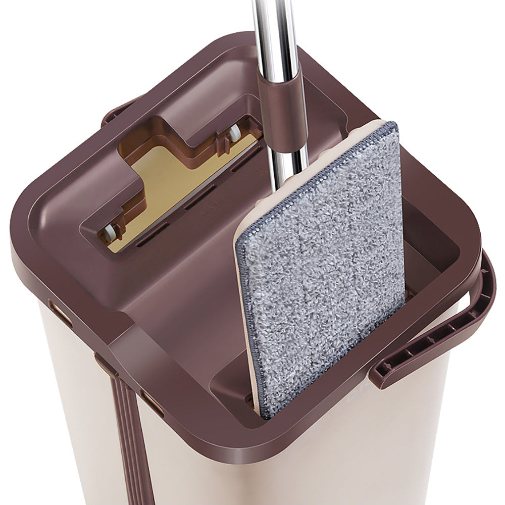 Secchio strizzatore con panno in microfibra grigio e manico cromato