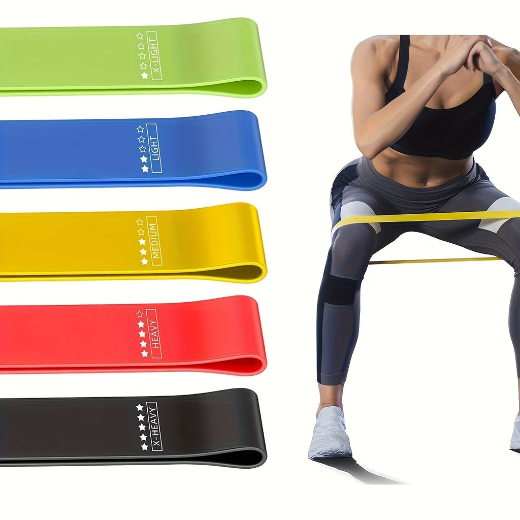 Set 5 Bande Elastiche Fitness Professionali – Allenamento Glutei, Gambe e Total Body | Yoga, Pilates, Crossfit