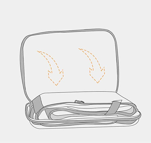 Borsa da viaggio per animali domestici con coperchio aperto e scomparti interni