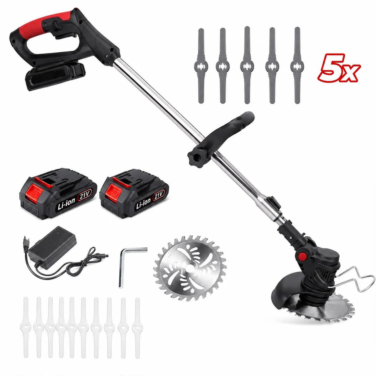 Decespugliatore a Batteria 48V con 2 Batterie – Motore 800W, Fino a 20.000 giri/min, Asta Telescopica Regolabile - | Prendilo Subito