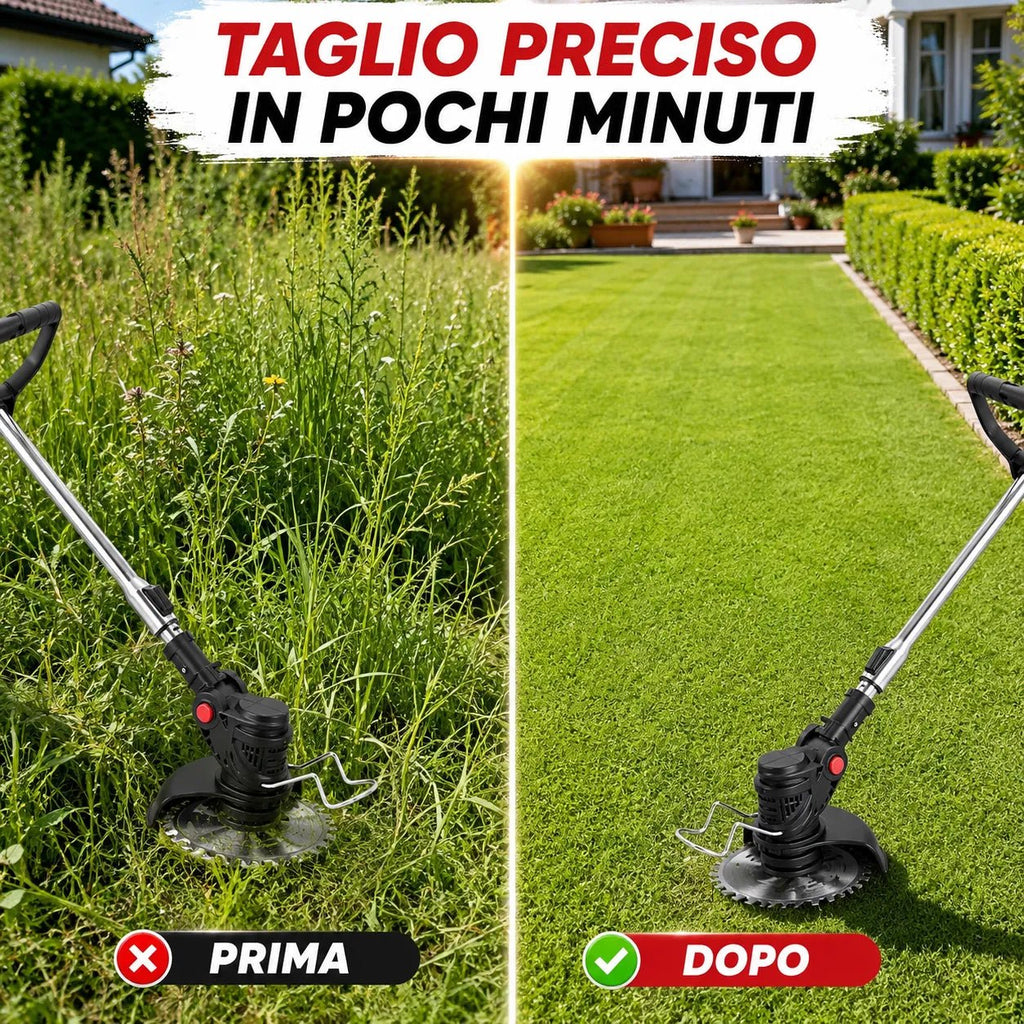 Decespugliatore a Batteria 48V con 2 Batterie – Motore 800W, Fino a 20.000 giri/min, Asta Telescopica Regolabile - | Prendilo Subito