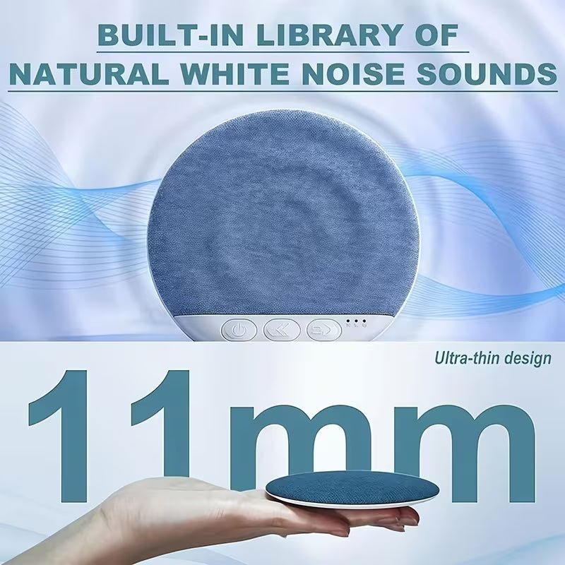 Altoparlante per cuscino Bluetooth blu sottile in mano con base bianca