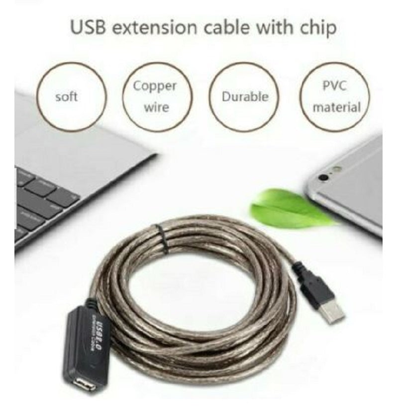 Cavo prolunga USB con chip, cavo intrecciato grigio scuro e connettori USB-A