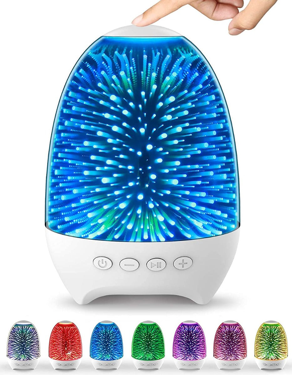 Lampada notturna LED RGB a goccia bianca, luce a raggi blu con tocchi verdi