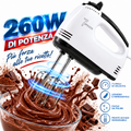 Sbattitore elettrico portatile bianco e nero con fruste in acciaio inox