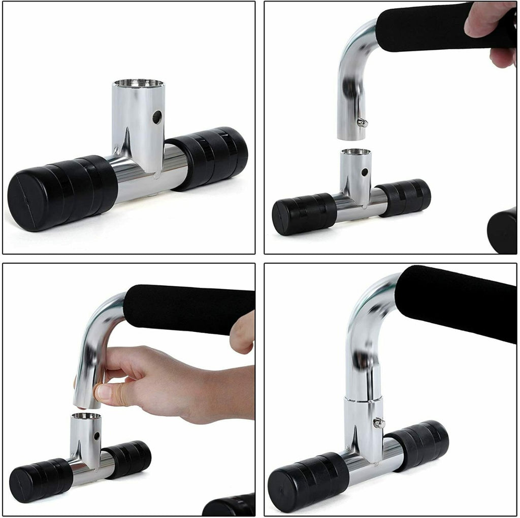Maniglie per Flessioni Piegamenti sulle Braccia Push Up Bar in Acciaio Cromato