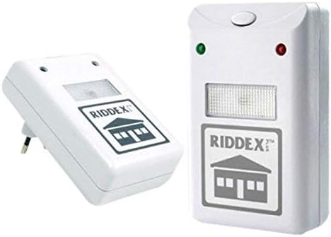 Dispositivo repellente a ultrasuoni con spina e LED, vano griglia e etichetta RIDDEX