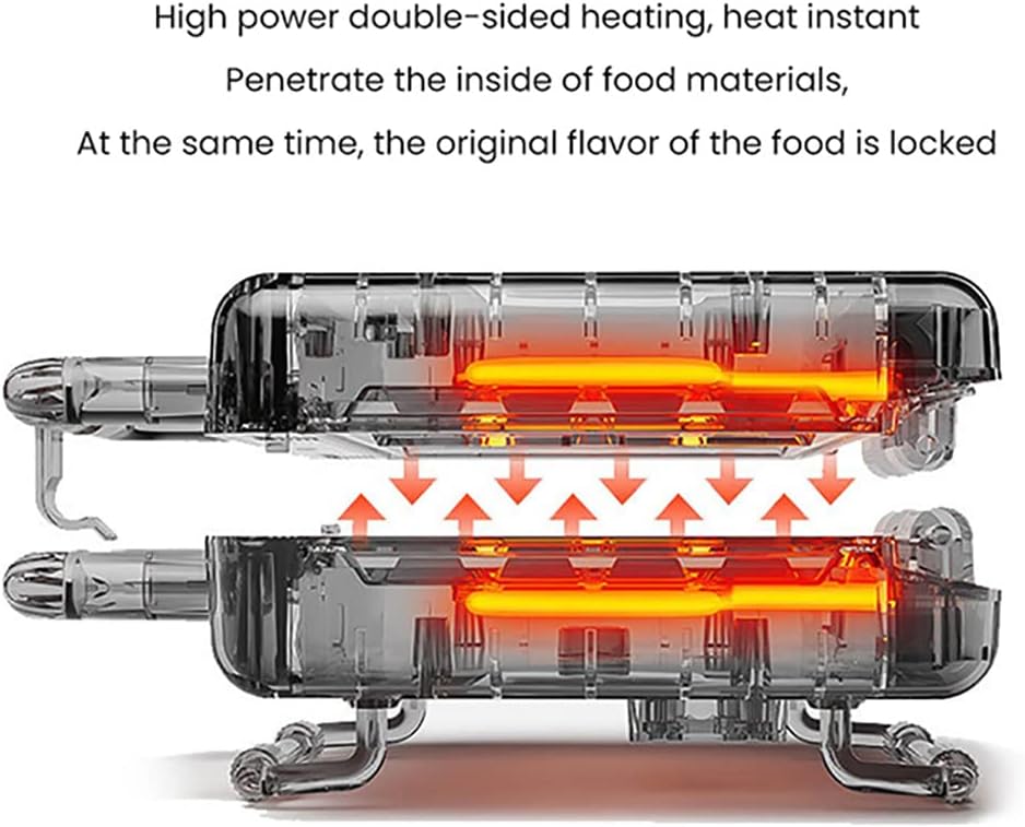 Macchina per hot dog doppia faccia con componenti riscaldanti visibili