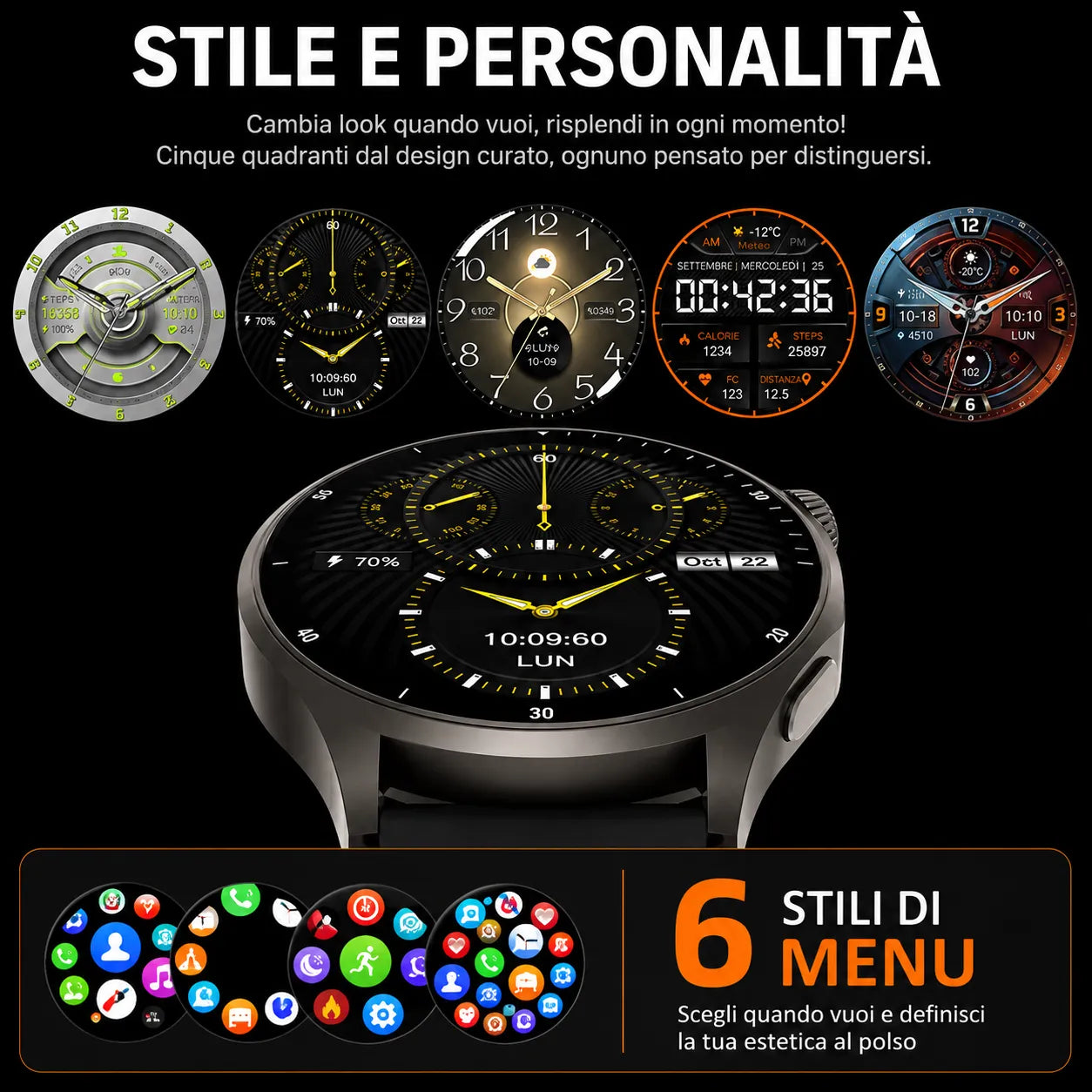Smartwatch HW18 PRO+ AMOLED 1,46" HD Bluetooth Chiamate Torcia LED con 3 Cinturini