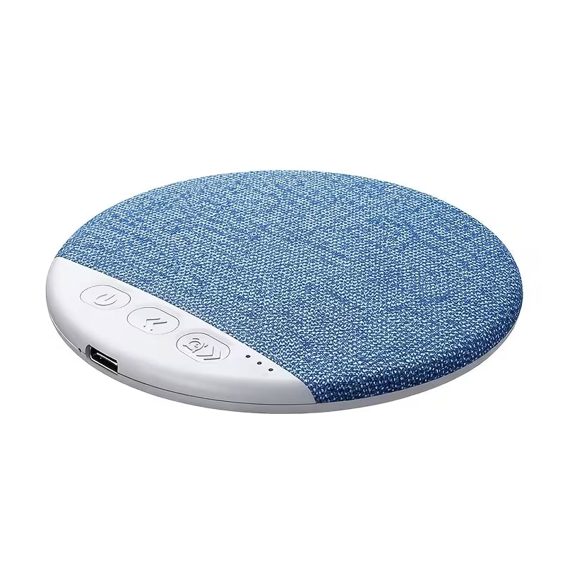 Altoparlante per cuscino Bluetooth blu con pannello comandi e porta USB sul lato
