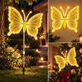 Farfalla LED decorativa 60 cm bianco caldo su asta e picchetto