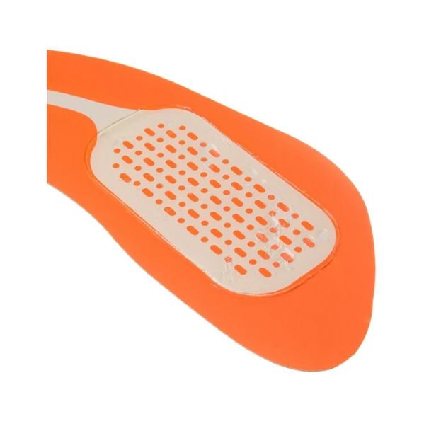Pad elettrodi EMS arancione con superficie bianca micro-perforata
