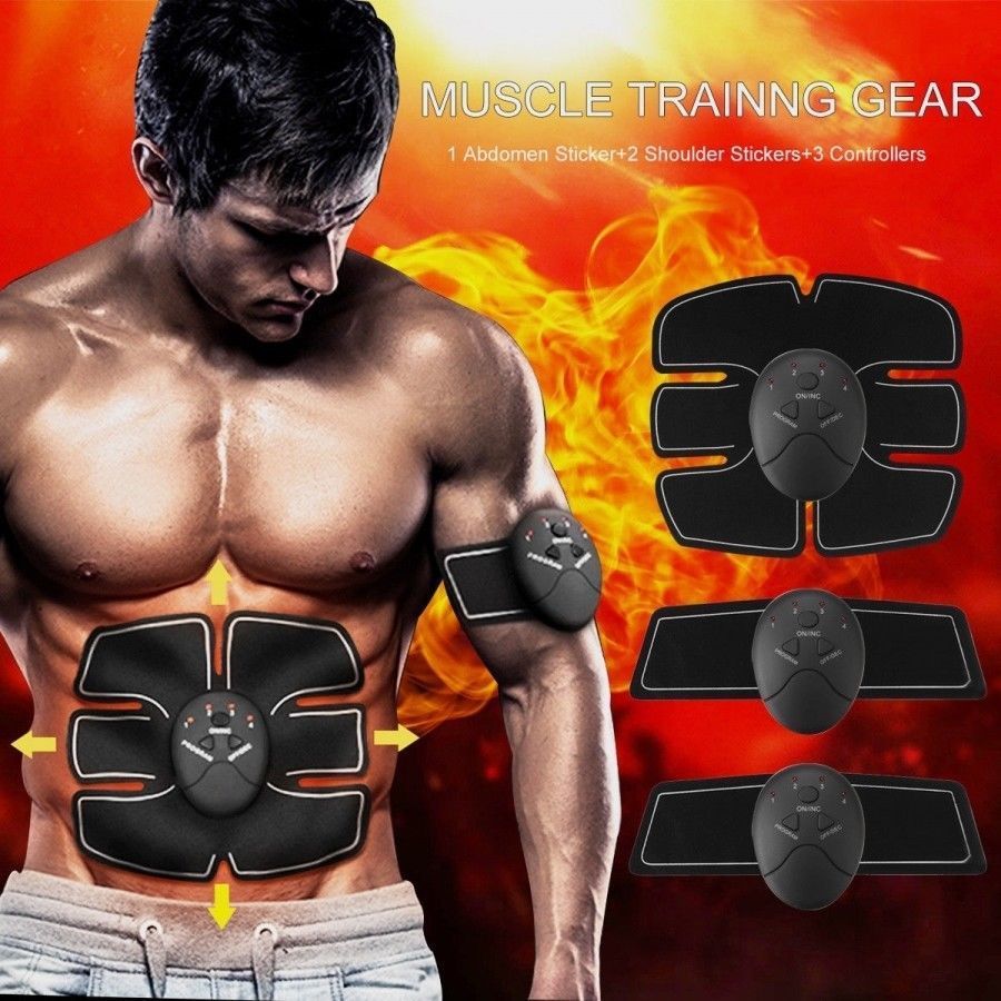 Elettrostimolatore Per Muscoli Addominali Braccia Gambe 3 x EMS Mobile Gym Body - | Prendilo Subito