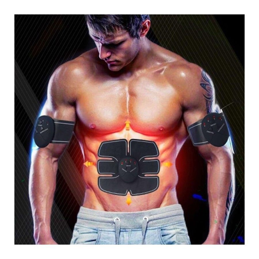 Elettrostimolatore Per Muscoli Addominali Braccia Gambe 3 x EMS Mobile Gym Body
