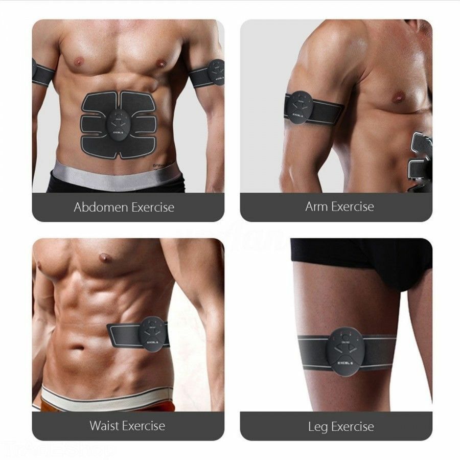Elettrostimolatore Per Muscoli Addominali Braccia Gambe 3 x EMS Mobile Gym Body
