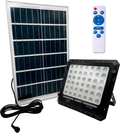 Faro LED con pannello solare, proiettore nero e pannello fotovoltaico con telecomando