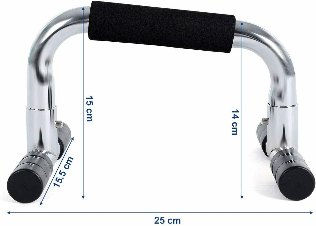 Maniglie per Flessioni Piegamenti sulle Braccia Push Up Bar in Acciaio Cromato