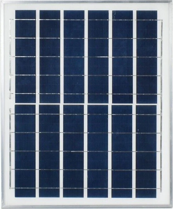 Faro LED con pannello solare: pannello fotovoltaico in cornice bianca con celle blu