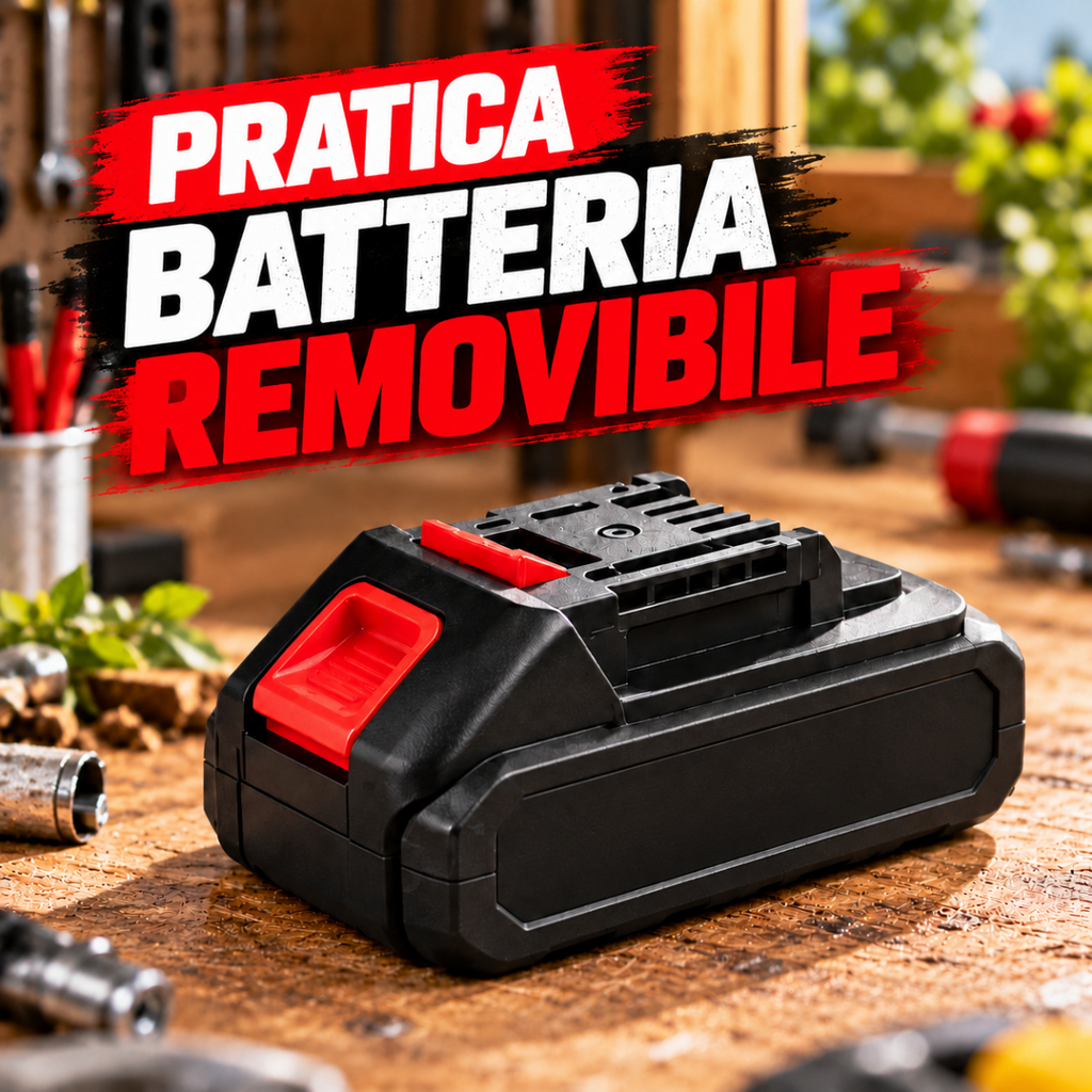 Batteria rimovibile per cesoia elettrica, pacco nero con connettore