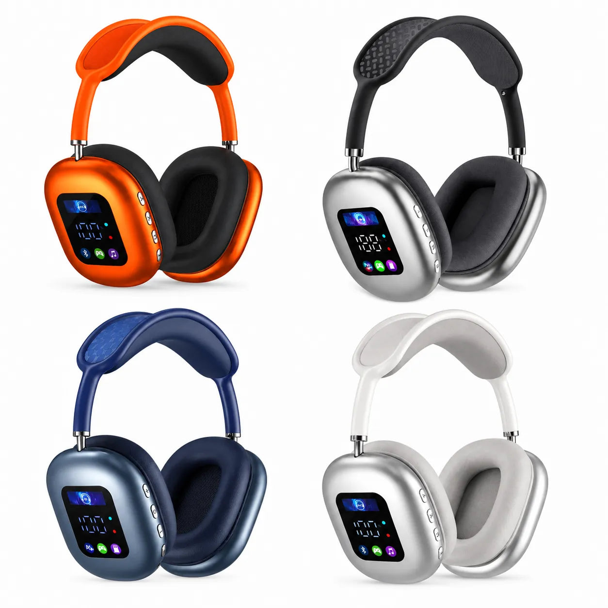 Cuffie Bluetooth Wireless 5.4 con Display Integrato – Audio Hi-Fi Stereo, Bluetooth 5.4, Microfono, Over-Ear