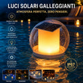 Lampada galleggiante LED solare impermeabile con sfera trasparente e luce calda