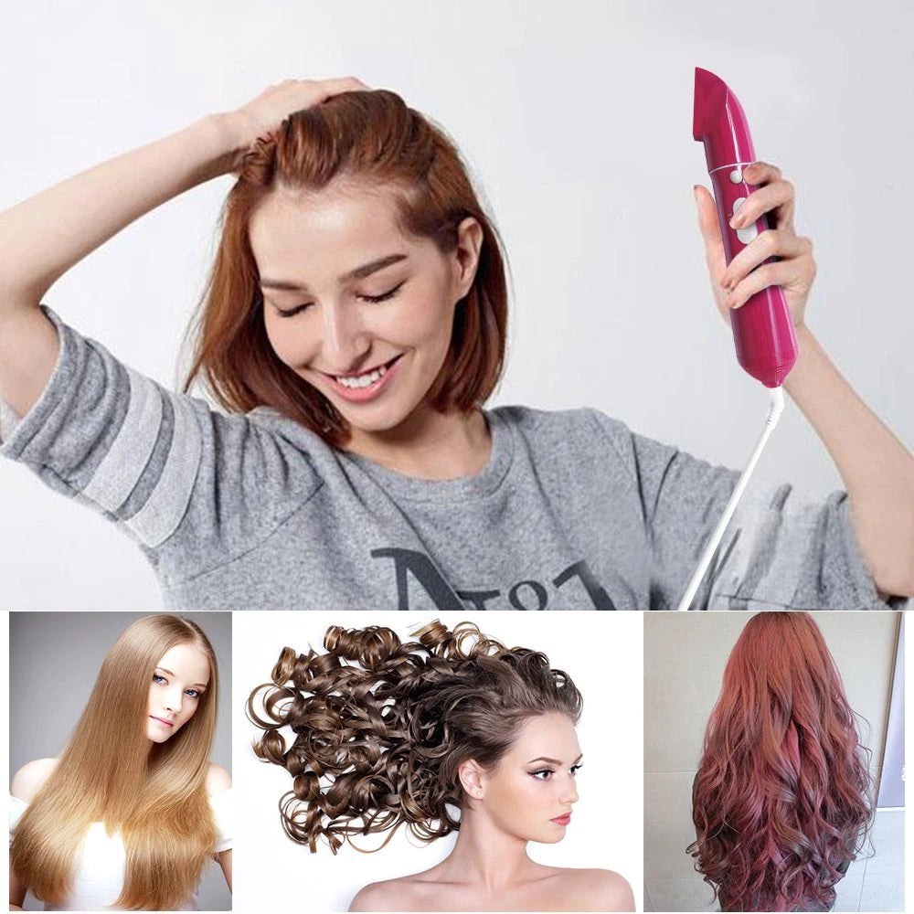 Asciugacapelli 10 in 1 rosa per styling con accessori a pettine e spazzola