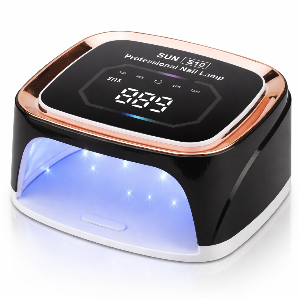 Lampada UV LED ricaricabile nera e rame con display digitale e timer