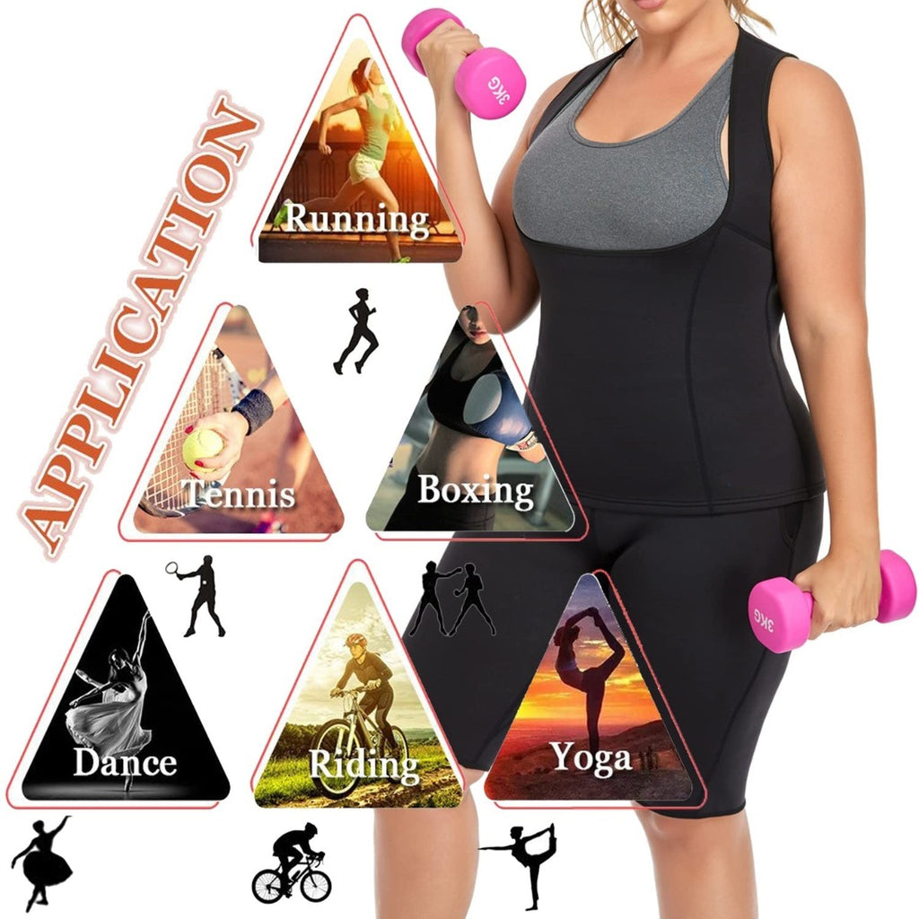 Canotta fitness in neoprene grigia davanti con pannelli neri sagomati, taglio aderente.