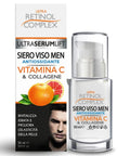 Flacone siero viso Men Ultra Retinol Complex con Vitamina C e Collagene, 30 ml
