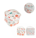 Pochette a cubo da viaggio bianca con stampa pianeti e zip, organizer impermeabile.
