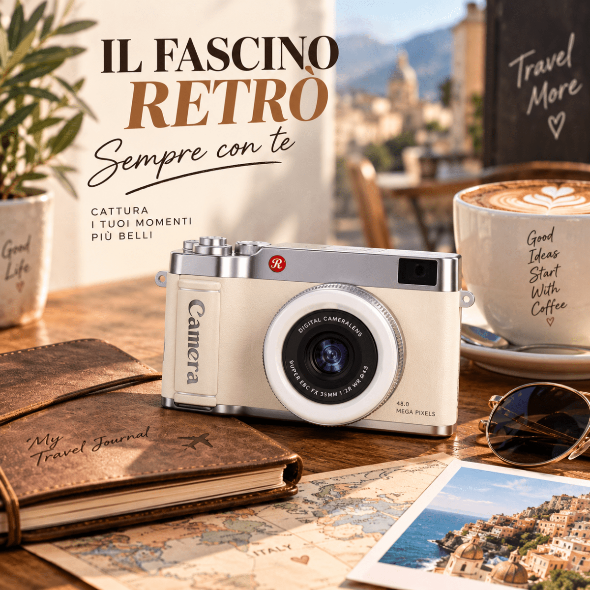 Fotocamera Digitale Vintage Stile Retrò 48MP con Obiettivo Fotografico, Design Classico, Compatta per Foto, Viaggi e Tempo Libero – Colori Assortiti - | Prendilo Subito