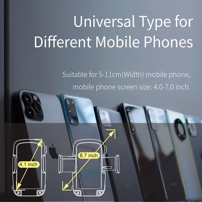 Supporto universale per smartphone su bocchetta aria, fascia regolabile per vari telefoni