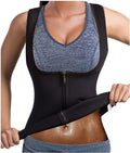Gilet sportivo dimagrante in neoprene grigio e nero con zip frontale