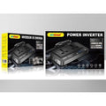 Inverter per auto 300W con 2 porte USB, Q-Cc8200, vista frontale e laterale