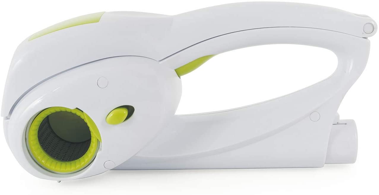 Grattugia elettrica Kooper bianca con inserto verde e vano grattugia circolare