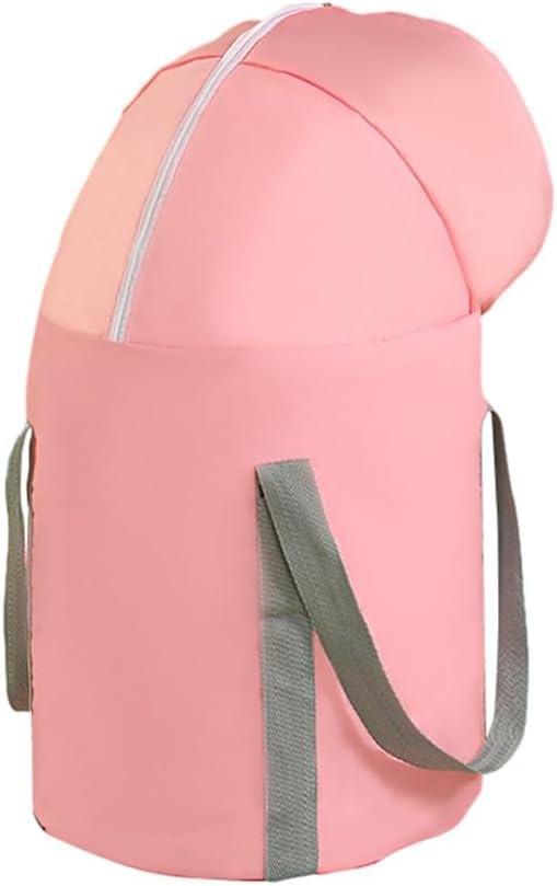 Secchio pieghevole rosa con manici e bordo grigio, per pediluvio portatile