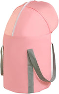 Secchio pieghevole rosa con manici e bordo grigio, per pediluvio portatile
