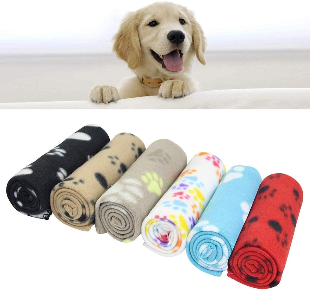 Coperta per animali domestici beige chiara con stampa di zampette