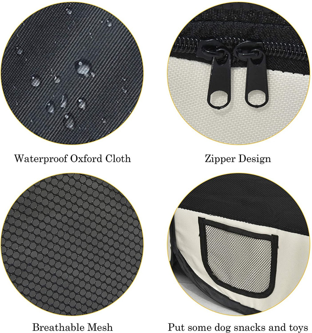 Cuccia pieghevole con rete traspirante, tessuto Oxford impermeabile e chiusura con zip