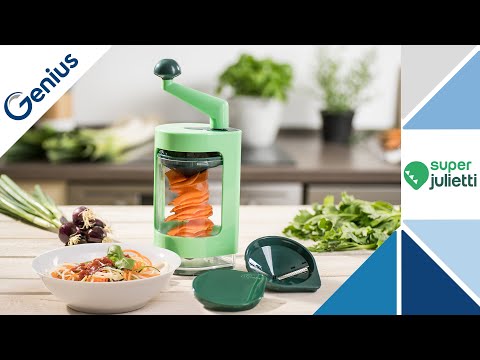 Affetta verdure a spirale Genius con leva verde e accessori super julietti