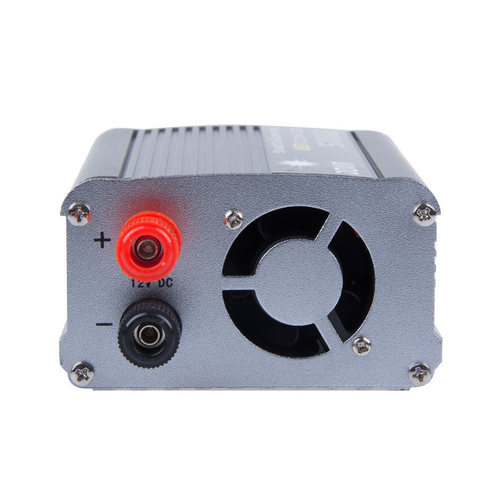 Inverter 12V-220V 500W con ventola e morsetti DC +/− rossi e neri