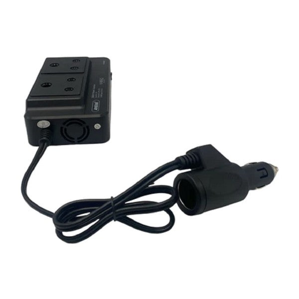 Inverter per auto 300W con spina accendisigari e cavo, 2 prese e pulsante