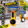 Rasoio manuale per testa e viso con manico ergonomico giallo e testina a 3 lame