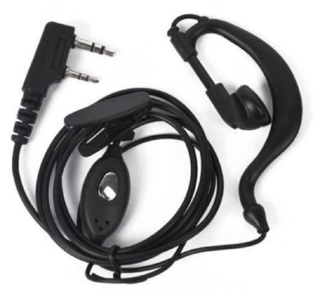 Cuffia antirumore nera con microfono PTT e cavo, connettore 2 pin