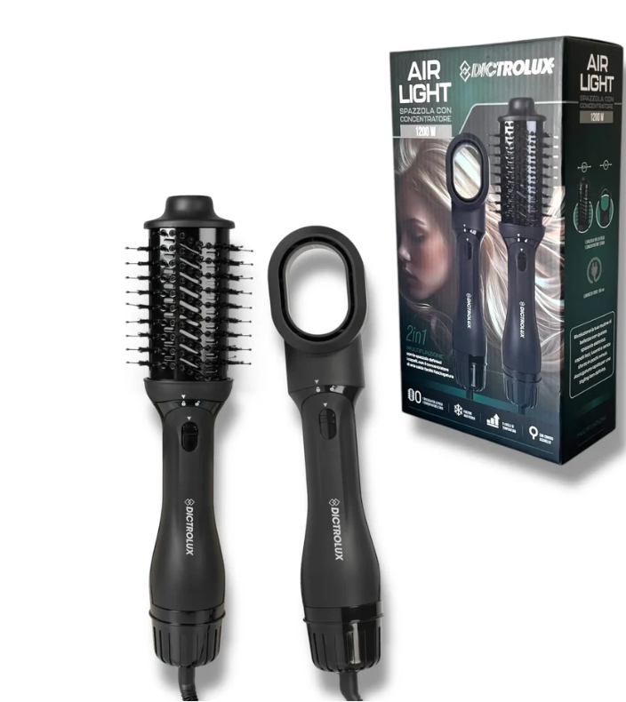 Spazzola per capelli 2 in 1 Air Light 1200W con accessori e scatola
